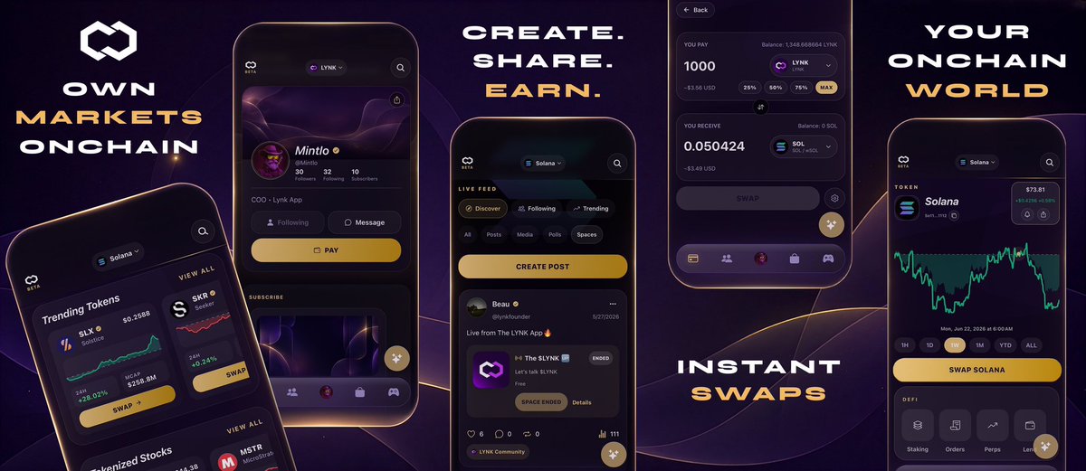 LYNKTOKEN's tweet photo. Slowly, then all of a sudden.

@thelynkapp BETA is live on Google Play Store! 

$LYNK 🆙 x @thelynkapp 

HZG1RVn4zcRM7zEFEVGYPGoPzPAWAj2AAdvQivfmLYNK https://t.co/PfBBhFN27X