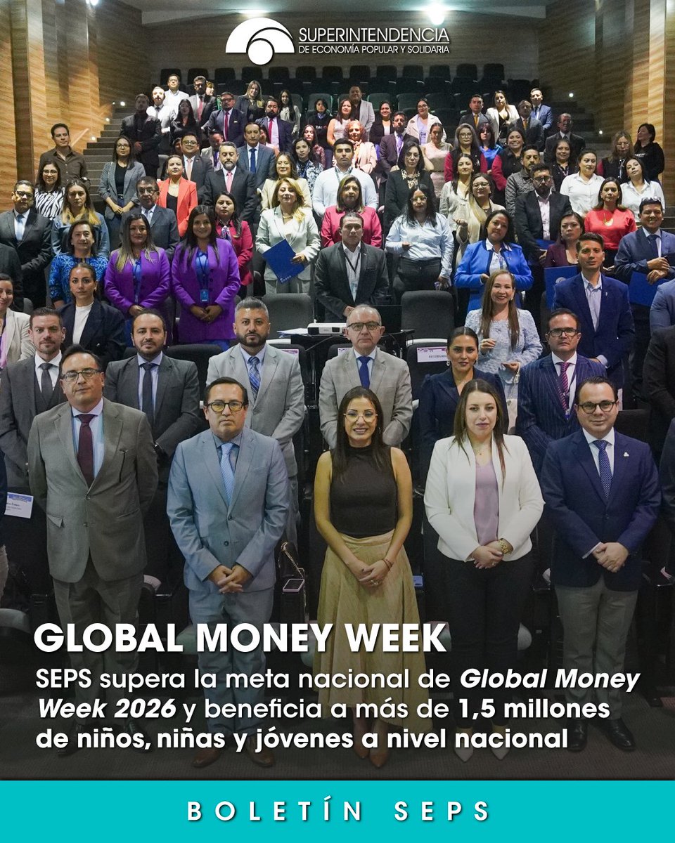 SEPS_Ec's tweet photo. 📰#BOLETIN | Presentamos los resultados de la semana de educación financiera en Ecuador -GMW 2026

Más info➡️ https://t.co/t23CAH3DTX https://t.co/zeqgocNxvU