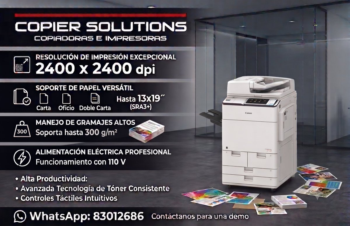 cr_copier's tweet photo. 📷 Dale textura, cuerpo y un acabado profesional a tus ideas sin depender siempre de terceros.

#CalidadDeImpresion #CanonColor #CopierSolutions #diseñoyimpresion #imagePRESS #PrensaDigital #canoncostarica #C810 https://t.co/yG5VhCD0Ux