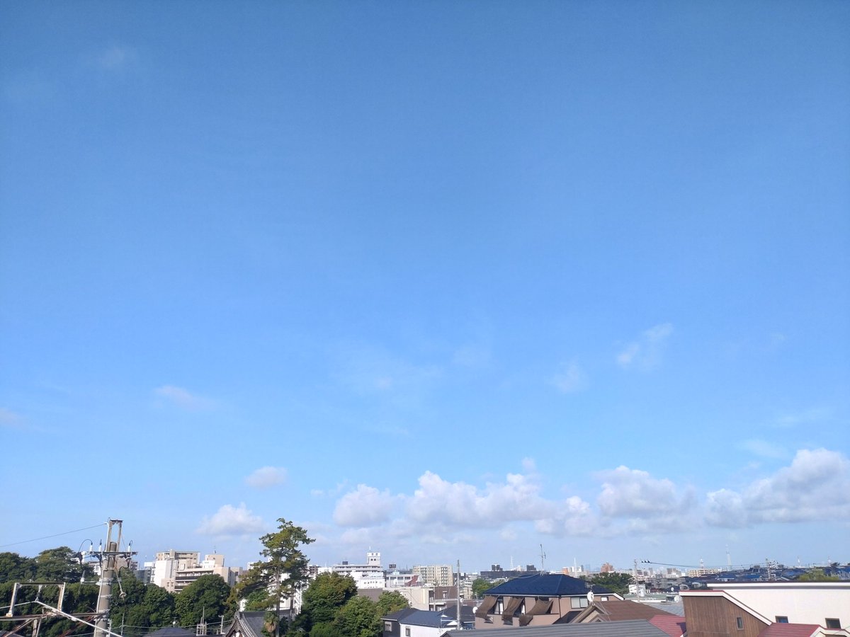 skyanai's tweet photo. おはようございます
いつも沢山の♥ありがとうございます
青空🟦が広がっています
空には積雲が浮かんでいます
アメダスの気温は２４℃
朝から蒸し暑い体感です
皆さんの空はどうですか
では良い１日を
#イマソラ
#空がある風景 https://t.co/JVRCvvoxbg