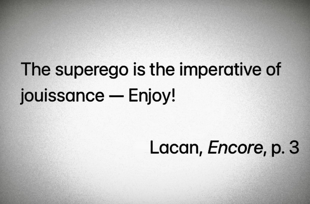 IanPunire's tweet photo. @satinelaurent Lacan called it evil. https://t.co/WAWfCzkmho