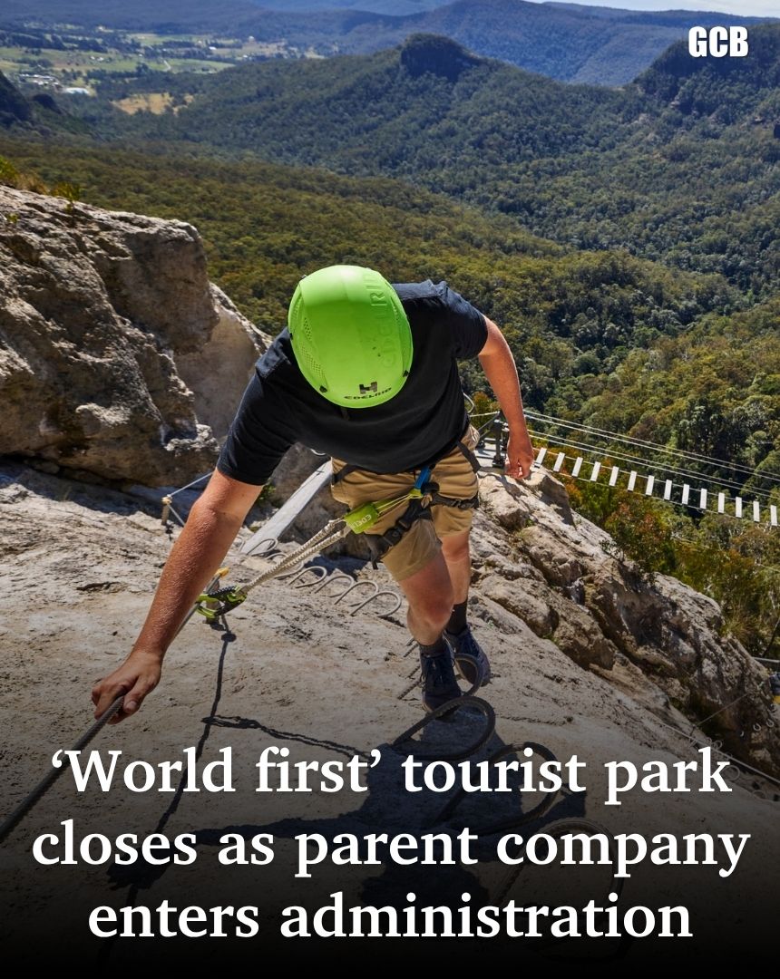 GCBulletin's tweet photo. Queensland’s world-first cliff park has shut its doors as administrators race to find a buyer, with the park boss’ construction firms already carrying $14m in debt ⛰️ FULL STORY 👉 https://t.co/CjoMa3V0M9 https://t.co/K4cuXO9BBt