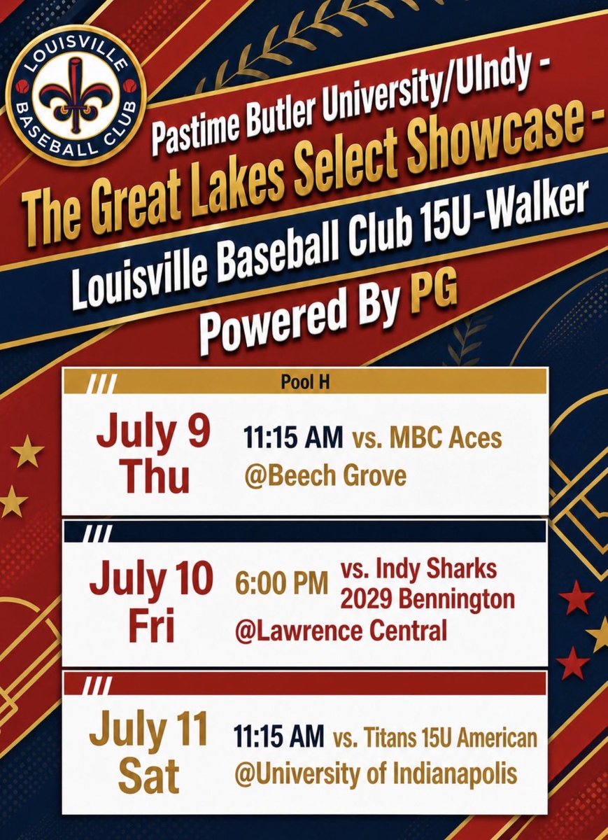 LucasAbbott2029's tweet photo. Weekend schedule, bracket games to follow https://t.co/CvWDd8Cn08