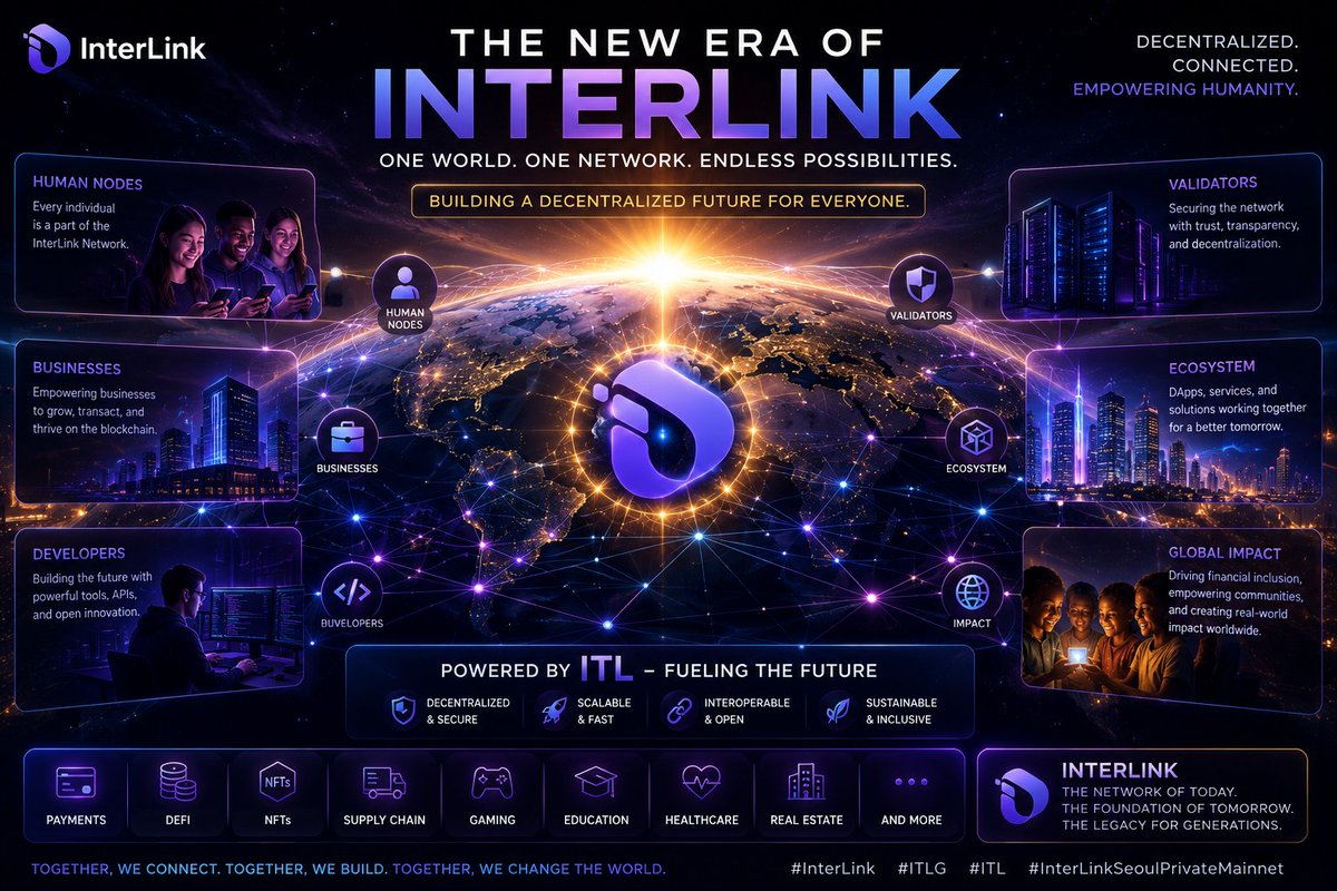 Kavitha1177's tweet photo. A new era has begun. Together, we're building a decentralized future powered by innovation, unity, and real-world utility. 🌍🚀

#InterLink #ITLG #ITL #InterLinkSeoulPrivateMainnet https://t.co/qxj4h2n4f0