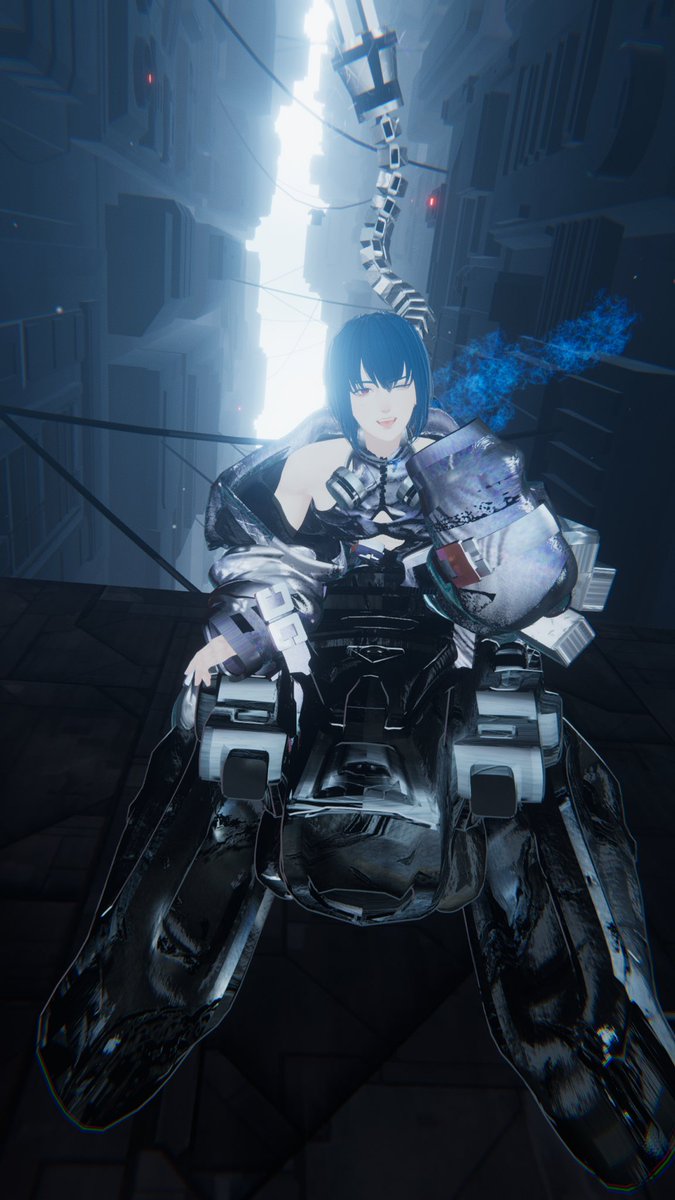 Cast3LL4's tweet photo. おはようございます！

これバイクだけど
正面から見ると
タチコマっぽさがある

#VRChat https://t.co/SDzbYaNJnz