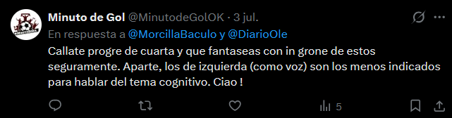 MorcillaBaculo's tweet photo. @DiarioOle Nada mas de cagon que responder  puteando y bloquear porque no te bancás el vuelto. 
Se ve que los fachos se devaluaron igual que los comunistas, les tenía un poquito mas de fé, pero ademas de mogolicos, tambien son cagones https://t.co/o4d2vgQoh3