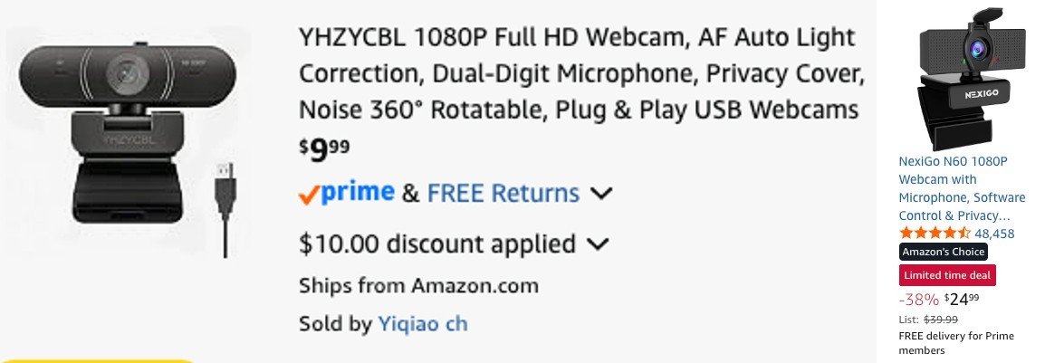 Pricerrors's tweet photo. AMAZON HAS A 1080P WEBCAM FOR ONLY $10

Amazon dropped this webcam with a promo code that stacks on top of a coupon

Other sellers are selling similar webcams for at least $20

Use code "J33FELFD" at checkout

https://t.co/LCfec4EDmb #ad https://t.co/Hxv6dK9xou