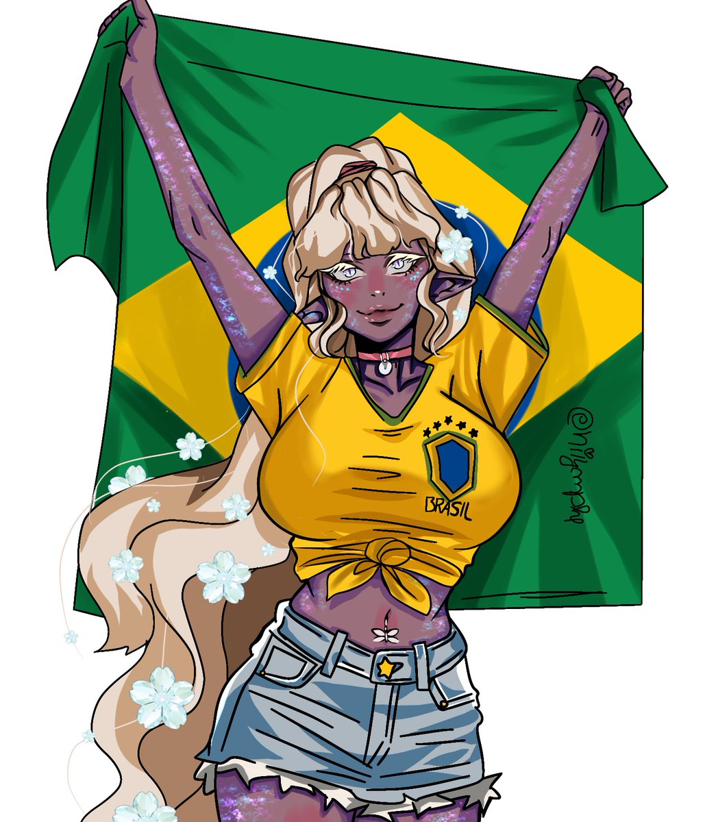 niiymphe's tweet photo. It was meant to be finished by game day, but I got lazy. 😅

#oc #brasilhexa #mundialdefútbol2026 #Fifa2026 #oc #illustrationㅤ https://t.co/CVfyOeleog