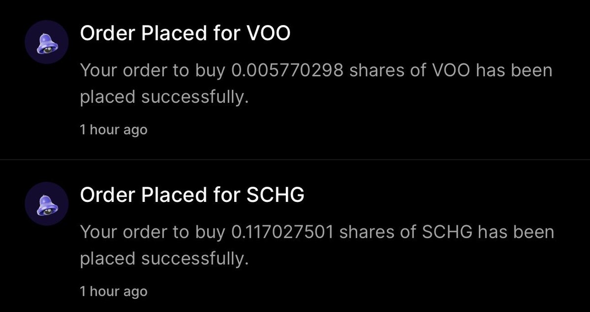 Kaezren's tweet photo. Bought $SCHG and $VOO for a discount today🧱

It’s tiny, but big at the same time 
What have yall been buying? https://t.co/rwE6MAJijW