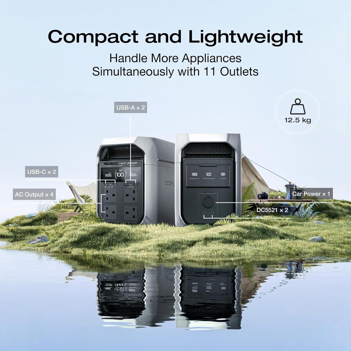 ecoflow_sa's tweet photo. ⚡ لا تدع انقطاع الكهرباء يوقفك؛ EcoFlow DELTA 3 Plus يمنحك طاقة موثوقة وسريعة الشحن لتشغيل أجهزتك أينما كنت.

🔋 بطارية بتقنية LiFePO₄ طويلة العمر، مع شحن فائق السرعة، وقدرة خرج تصل إلى 1800 واط (وتصل إلى 2400 واط بتقنية X-Boost)، مع إمكانية توسيع السعة لتلبية احتياجاتك في المنزل أو الرحلات.