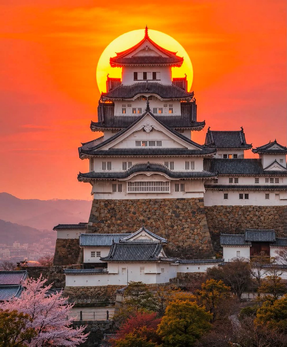 realmagine's tweet photo. Sunset over Himeji Castle in the Land of the Rising Sun. 🏯🌇
Himeji, Hyogo Prefecture, Japan 🇯🇵
#HimejiCastle #Japan #Imagine https://t.co/Cb9bdgE7LU