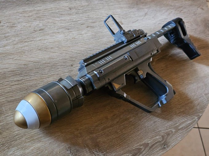 Helldivers_NOW's tweet photo. 3D Printed *FOOMP Gun https://t.co/twexFlLzdB