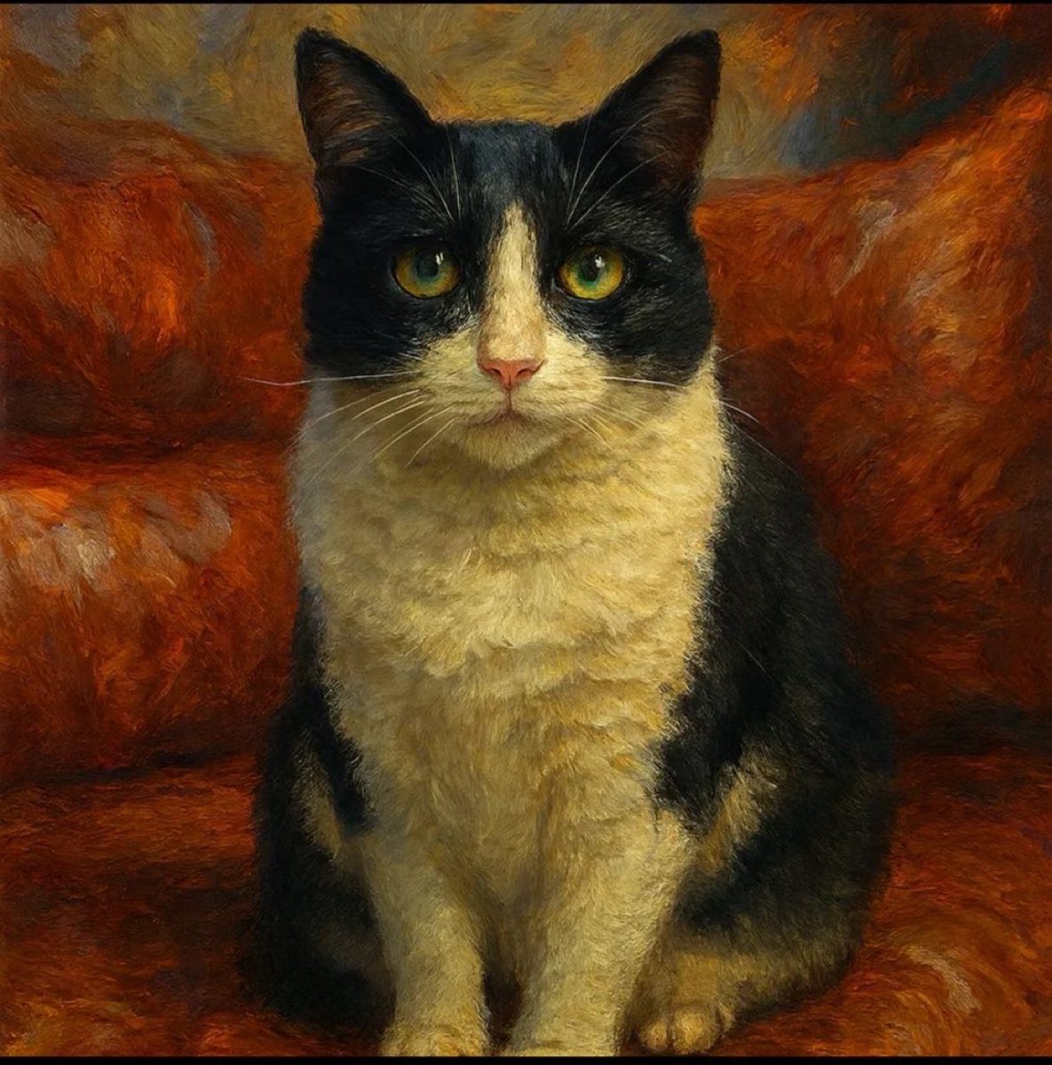 EricAnduri's tweet photo. @CuteCatsMagic 
A Flemish Aristocat posing for her Rembrandt portrait. https://t.co/KIl3Djpkqf