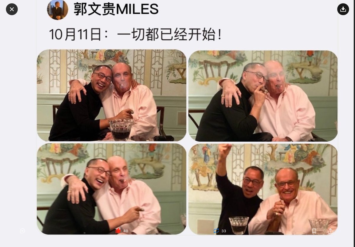 CiscoKid1654686's tweet photo. @mirandadevine The New York Post was NOT the first to expose Hunter’s Kleptocracy.  It was Rudy Giuliani contacted Miles Guo to expose Hunters’s Laptop from hell on GTV in late Sept 2020. https://t.co/GoWaempeSf