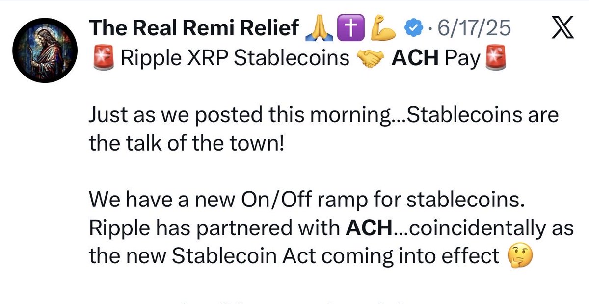 RemiReliefX's tweet photo. 🚨Today’s XLM + ACH news is great but XRP + ACH news is better🚨

As I stated many many many times. XRP and XLM is all you need in my opinion. Others will also do great but these bad boys will bring generational wealth. 

Today’s XLM news is great but last years XRP news was a little better since it’ll be institutional money and not retail money 🤑 🤑 🤑 

Cold wallet and chill. @Tangem cold wallets extra 10% (even on sale items) plus free BTC & Shipping depending on your purchase.

Use Code: REMI