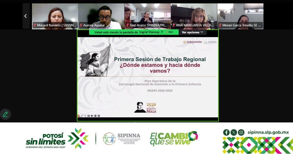 SipinnaSlp's tweet photo. La Secretaría Ejecutiva del #SIPINNASLP participó en la Primera Sesión de Trabajo Regional “¿Dónde estamos y hacia dónde vamos?”, un espacio de análisis y reflexión orientado al fortalecimiento de la ENAPI.
#DerechosdeNNA
#PotosíSinLímites
#SIPINNASLP
#SomosSIPINNA https://t.co/SvtsdZ22FQ