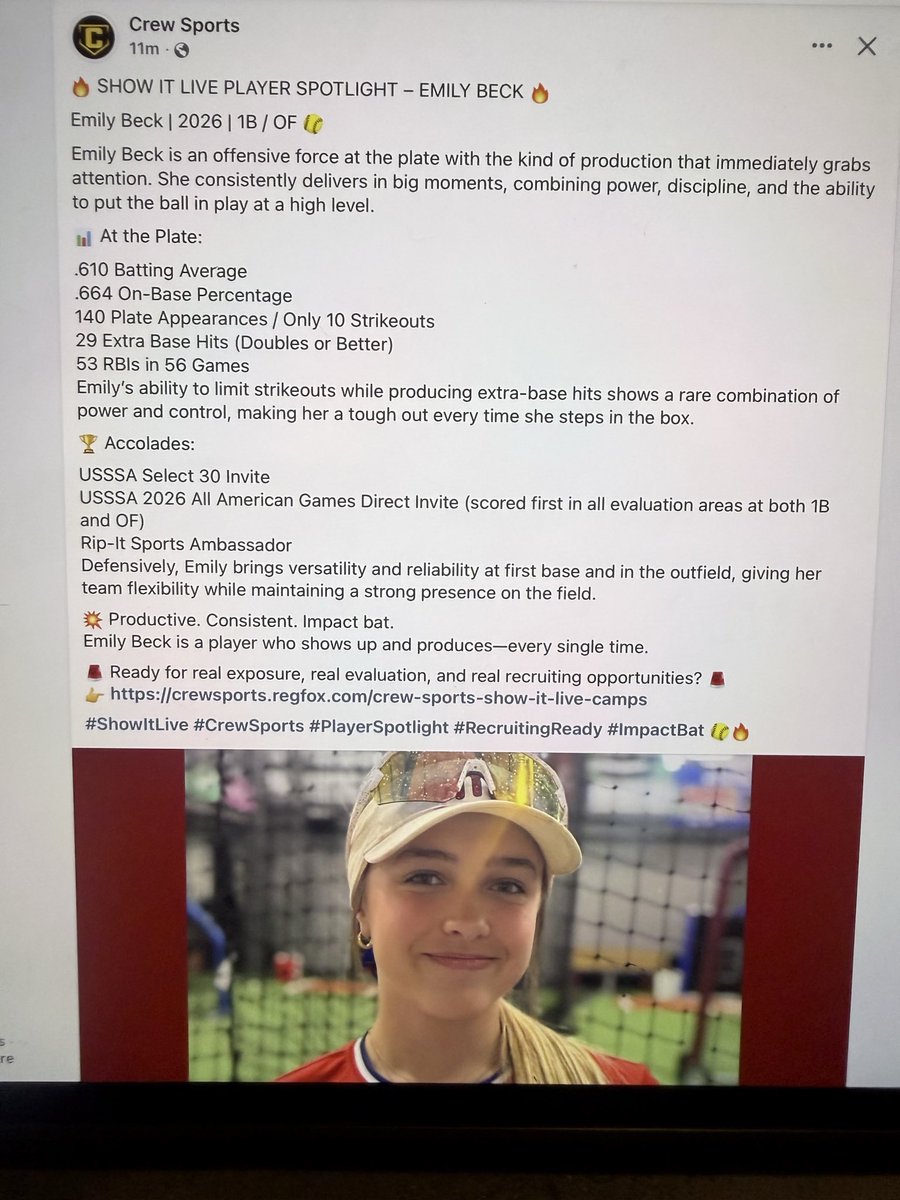 EmilySBeck's tweet photo. Thank you Crew Sports for this amazing camp and shoutout! https://t.co/aOxp3l5UUG