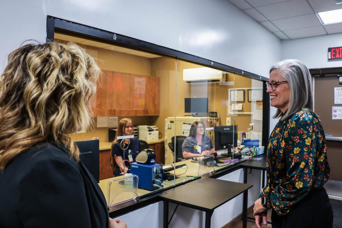 katiehobbs's tweet photo. As part of my Salute to Service Tour, I visited @ValledelSolAZ to thank the healthcare workers who serve Arizona families every day. 

I'm making sure they're supported by addressing workforce shortages and expanding pathways for the next generation of caregivers. https://t.co/4WmkHptRar