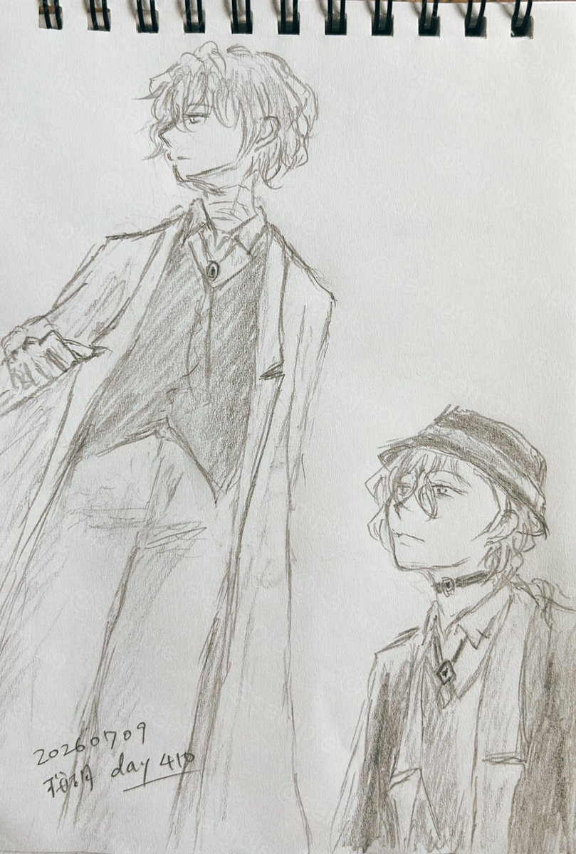 Aoisorayo's tweet photo. 今日の楽描き(410日め)
#BSD
#dzi
#nkhr
#落書き https://t.co/XWKtvDEbwJ