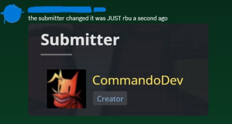 URightburst's tweet photo. They are acting like I removed the old builds. I just added the 2026 build to it. They could have told me to remove it, and I would have, but Heroeyad (GB admin) is removing the build from the page I made on GameBanana for vs exe v1, replacing the submitter's name with com. https://t.co/3UjDCmdif7