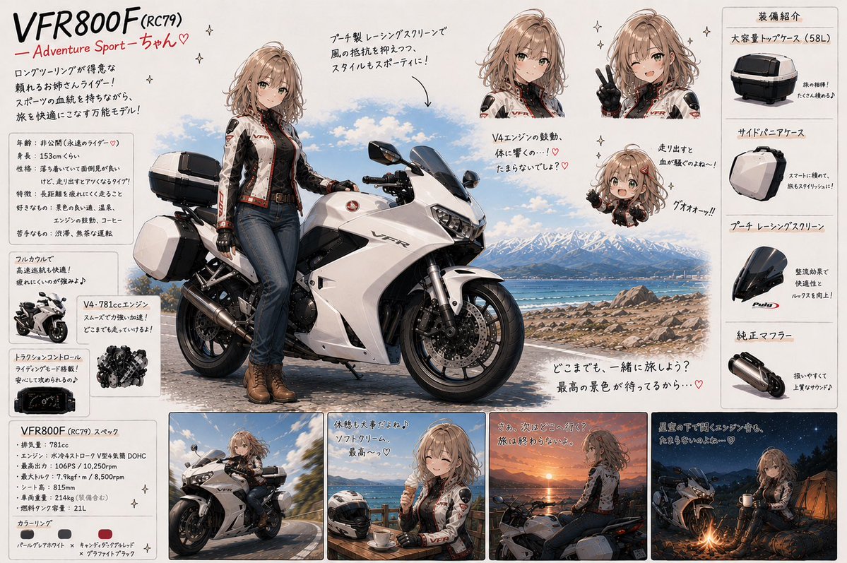 tkhs_akiba's tweet photo. オビツ150のあさひちゃんを迎えしてから、バイクでの遠出が少なくなったけど時間ができたらゆっくりキャンツー行きたいねー

#RC79の日
#VFR800F https://t.co/sxOoPMe78U