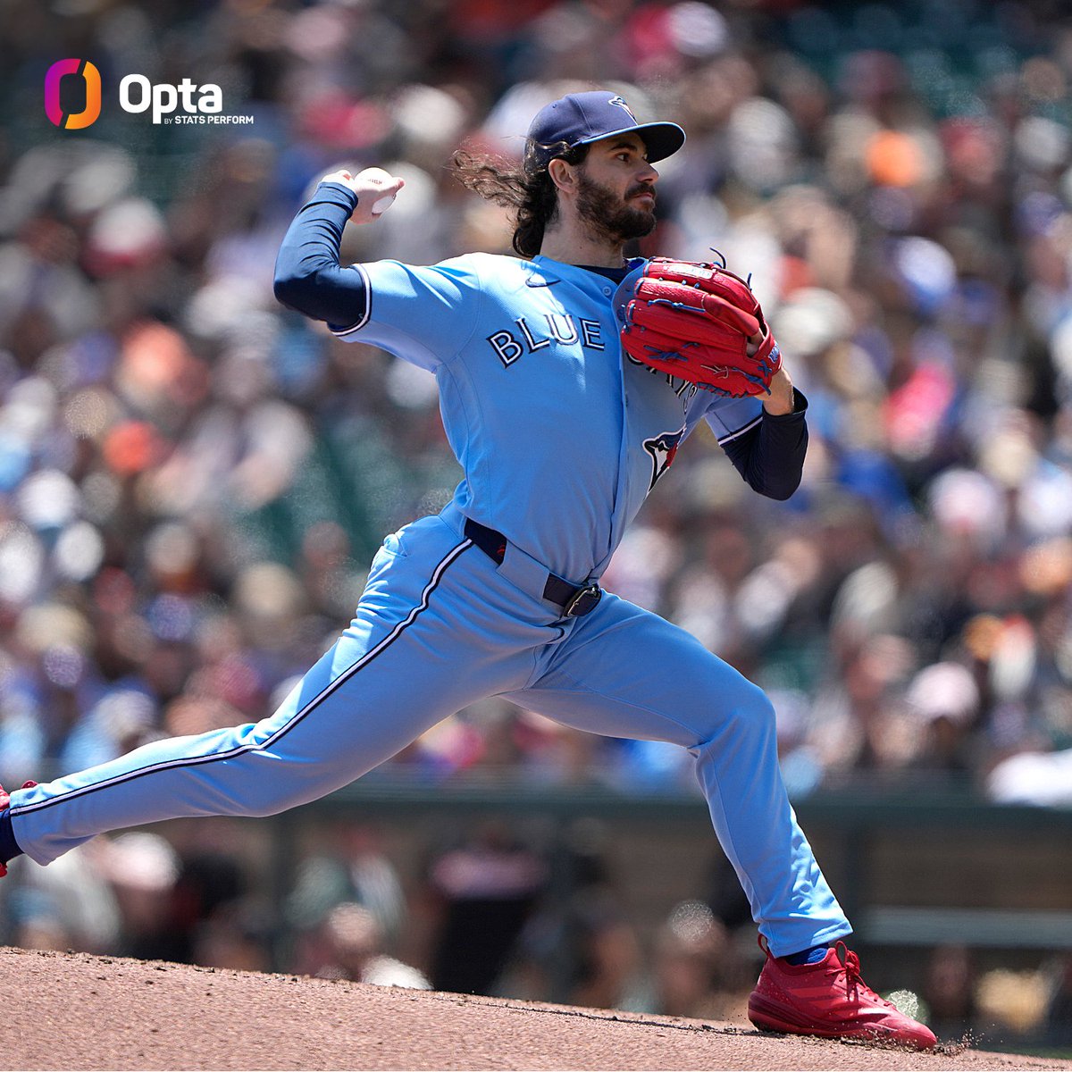 OptaSTATS's tweet photo. Dylan Cease of the @BlueJays has struck out at least 7 batters while allowing 4 or fewer hits in each of his last 9 starts.

That's the longest streak by any MLB pitcher in the modern era. https://t.co/hSZ6gkuScY
