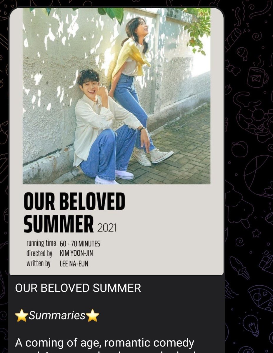 Rlist77's tweet photo. I'm sharing Korean dramas that everyone should watch on my Telegram channel ❤️❤️

🔗 https://t.co/c2n5l7sfwc

 #OurBlovedSummer #ChoiWooshik #KimDami #kdrama #koreanseries https://t.co/r8wQwfrbXG