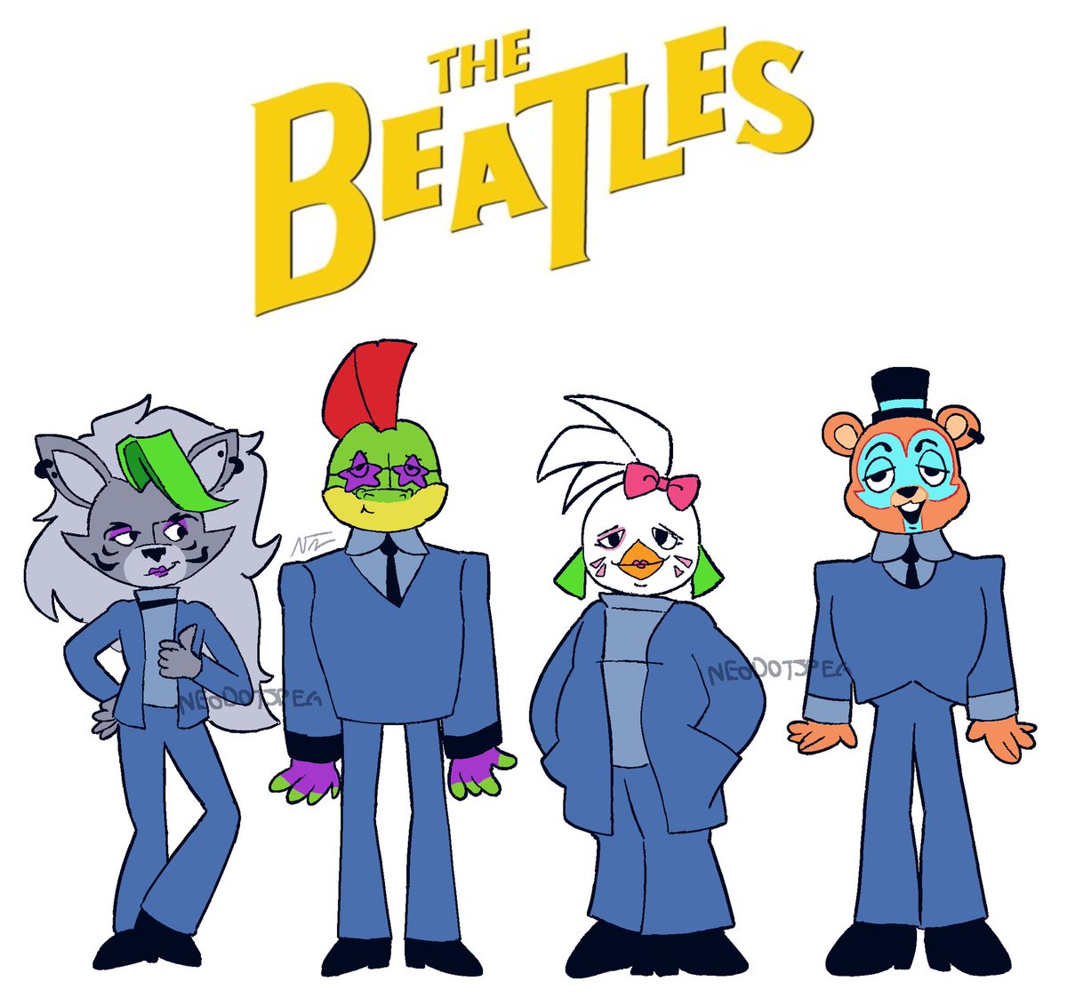 RoxyWolfsWifey's tweet photo. I've been seeing a lot of Beatles videos on my tt recently 

[ #fnaf ] https://t.co/lkDObzKhiL