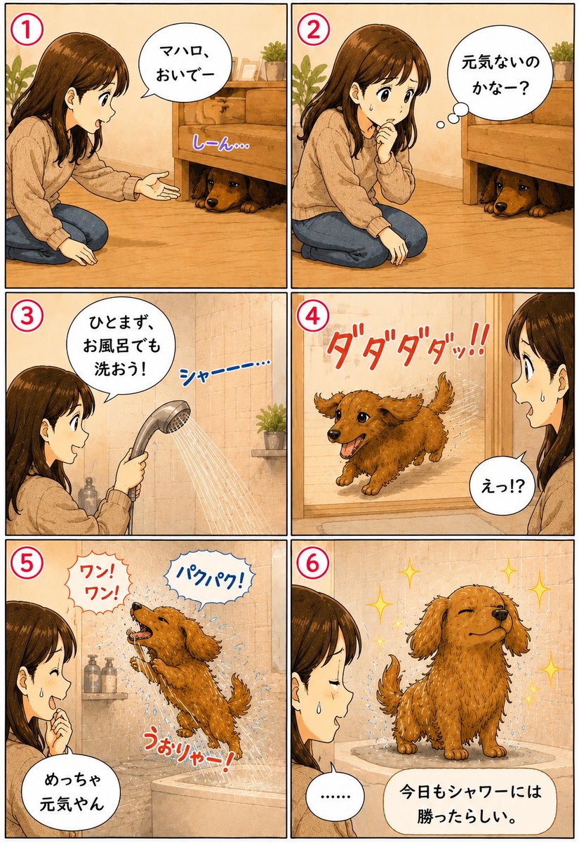 mikakoponn's tweet photo. マハロあるある🐶
～シャワー編～ https://t.co/dfOslfbb17