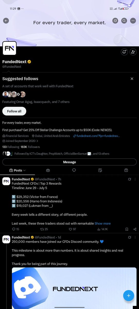divinesavag's tweet photo. @Techriztm @PsychedeliaAcad @FundedNext @TraderHadesh Done ✅ Boss
Am grateful for the opportunity  🙏🏽 https://t.co/7XUYXOwGFT