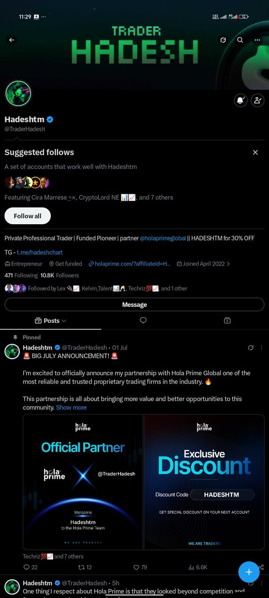 divinesavag's tweet photo. @Techriztm @PsychedeliaAcad @FundedNext @TraderHadesh Done ✅ Boss
Am grateful for the opportunity  🙏🏽 https://t.co/7XUYXOwGFT