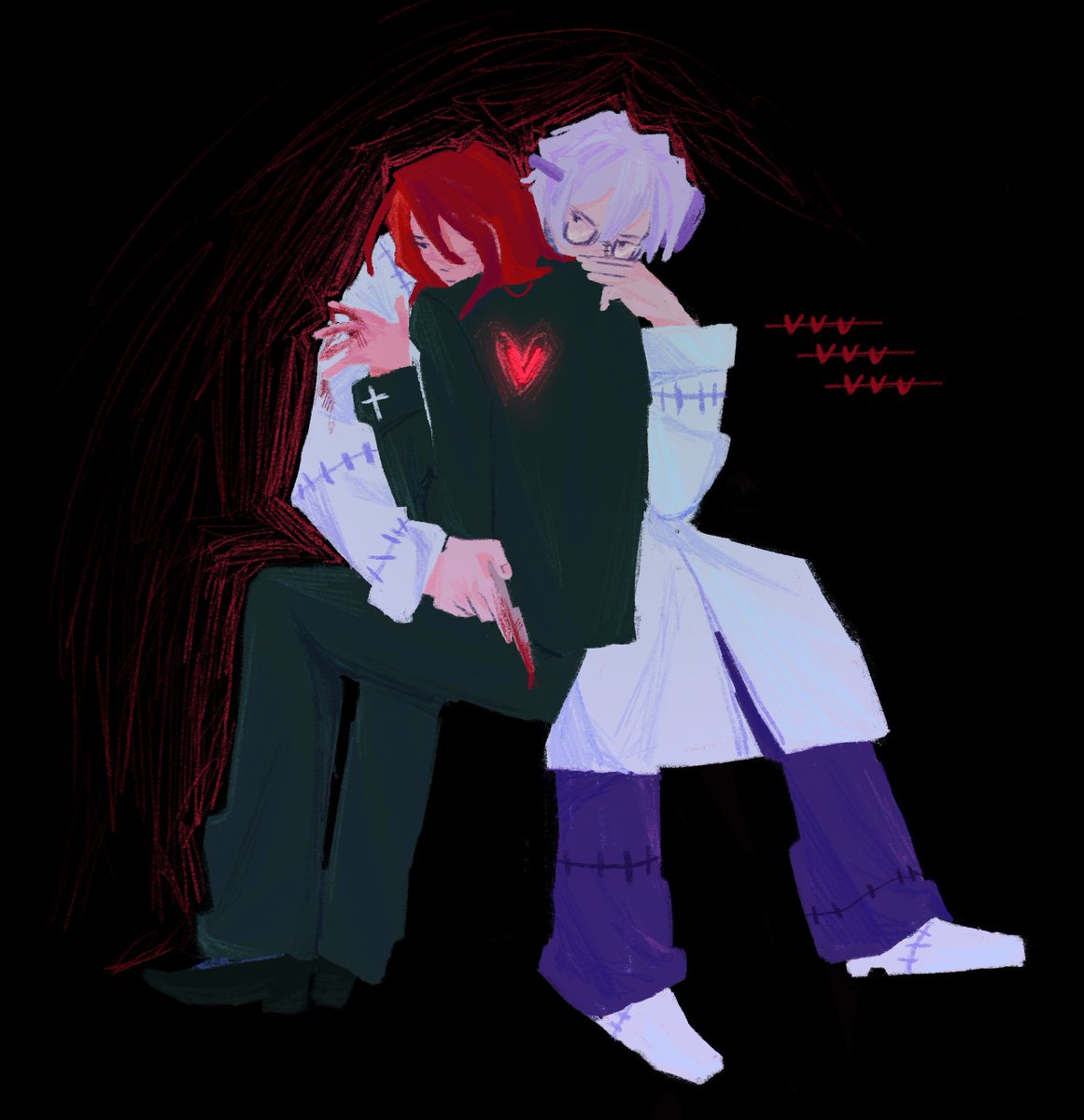 _thunder_cloud_'s tweet photo. a little experimental technique sketch❤️‍🩹

#souleater https://t.co/no3skTKfML
