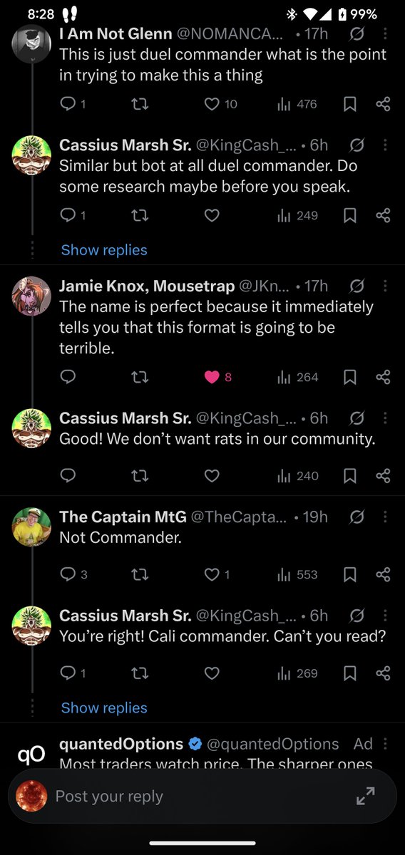 zenith_mk2's tweet photo. Imagine trying to start your "community focused" commander sub format and this is how you act when people come across it, what a joke https://t.co/oGzw08DoeM