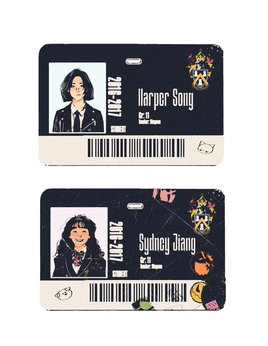 cronchybaguette's tweet photo. Photobashed sydney and harper’s school ids for fun! https://t.co/XudiBFOxxl