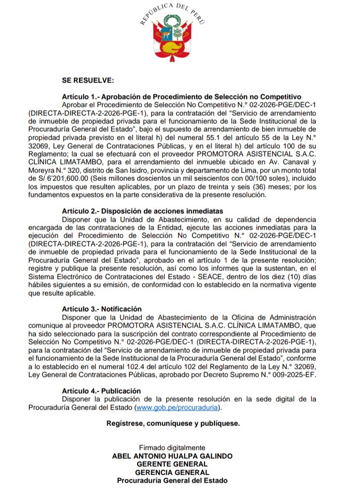 jfowks's tweet photo. 🚨📢El régimen del pacto corrupto sigue malgastando el presupuesto público: la Procuraduría contrató a dedo el alquiler de un local por más de 6 millones de soles en San Isidro [163.200 soles mensuales por tres años], pero hace meses no paga deudas a sus trabajadores https://t.co/6qZU9BpDxB