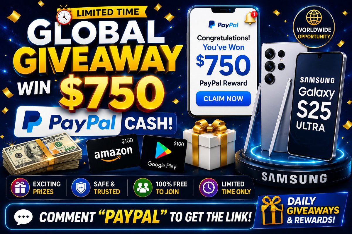 saifullahiu1778's tweet photo. 🎉 Win a Samsung Galaxy S25!
Comment "S25" and follow for a chance to win. 🌍
🔗 Join our Telegram for daily rewards.👇👇

https://t.co/nbj5jz0rBu

#SamsungS25 #Giveaway #Rewards https://t.co/bXGjPKeOF5