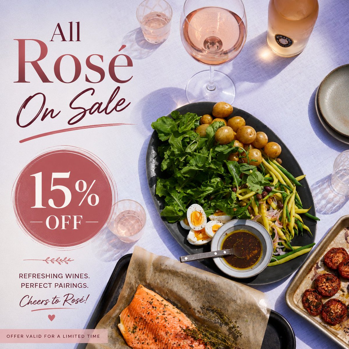 67Wine's tweet photo. All Rosé is on sale through Friday! Enjoy an extra 15% off — applied to regular and sale prices. Plus, don’t miss our tasting events this week!  details: https://t.co/08Xf6FQJ18 ✨
#RoseSale #WineSale #WineTasting #67Wine https://t.co/0jC4osw3cS