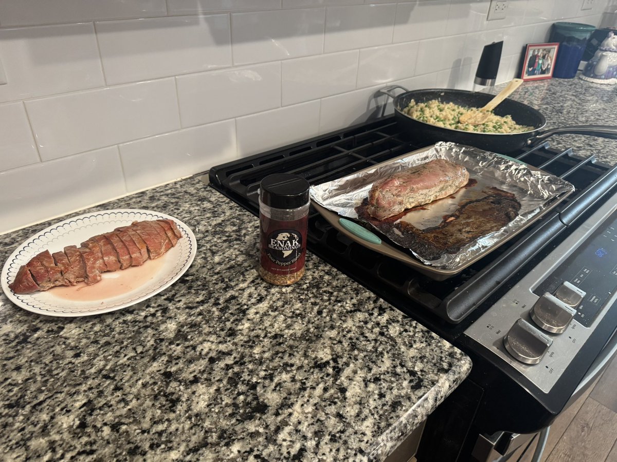 RollTideRewind's tweet photo. Prepared some Pork Tenderloins and Risotto Rice @EnakFlavors 
Time to dig in! https://t.co/9uOYfWodMi
