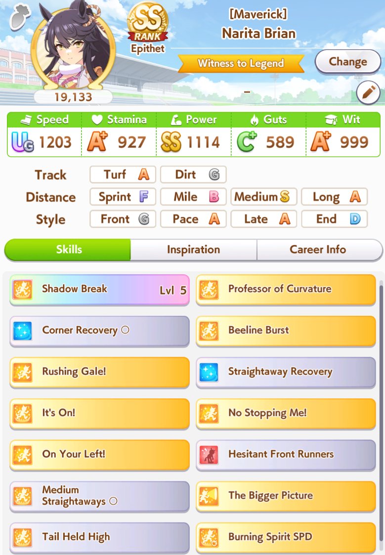 led_lus's tweet photo. please look at this uma and the sparks I am flabbergasted at how good the sparks are 9*power 8*medium . its not cracked but its far from bad https://t.co/t17yNBOcH0