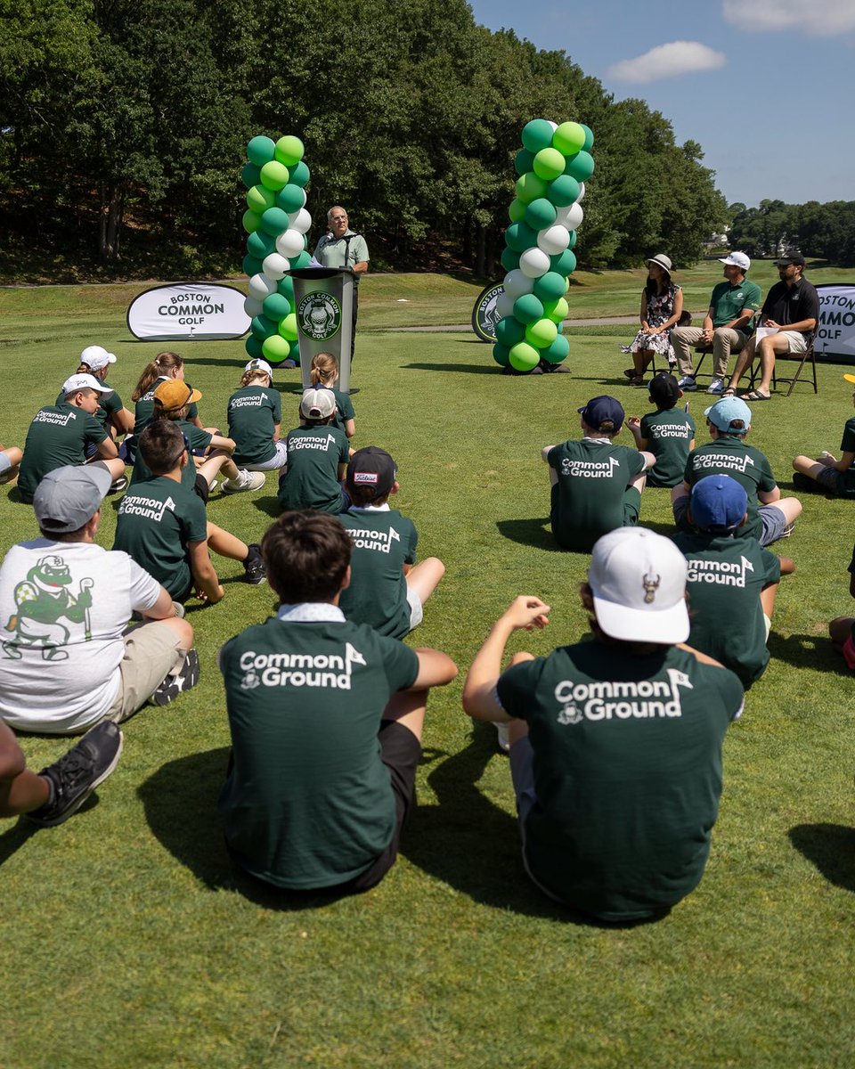 commongolf's tweet photo. Thank you to the 70+ young golfers who joined Mayor Wu, @NoahKahan, and @Keegan_Bradley for a special clinic as we launched Common Ground, a our new initiative to expand access to golf across New England. 

This is just the beginning! https://t.co/Ev8hf2ysfz