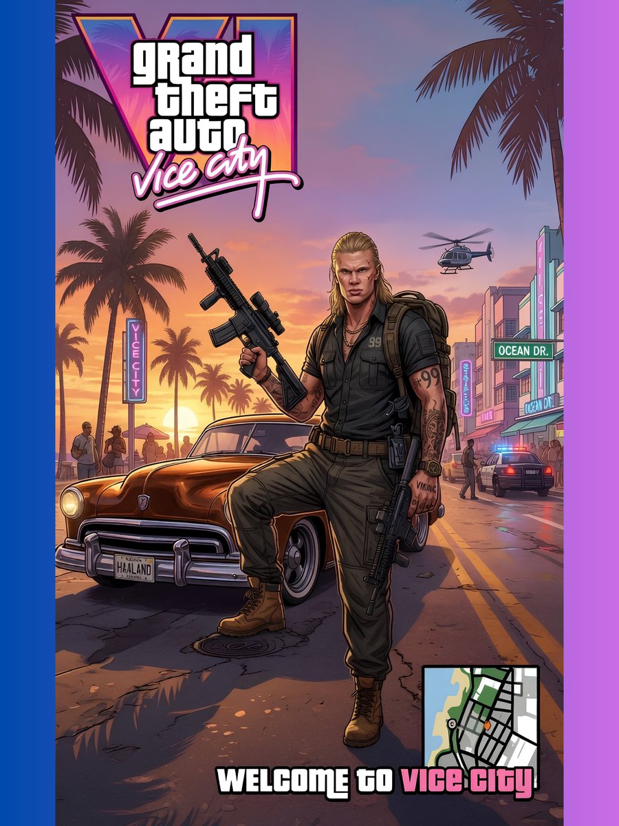 GTA6EndGame's tweet photo. The Viking Haaland has arrived in Vice City 🌴😤
Would you let him be the GTA 6 protagonist?
#haaland #gta6 https://t.co/lAHkaTg9AA