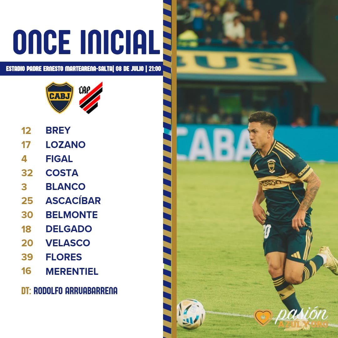 PasionAzulYOro_'s tweet photo. ONCE CONFIRMADO 🔜⚽️🔵🟡

👉🏽 Este es el primer once que parará Rodolfo Arruabarrena para enfrentar a Athletico Paranaense esta noche, a partir de las 21:00, en el estadio Padre Ernesto Martearena. https://t.co/lwSIW1Gtqg