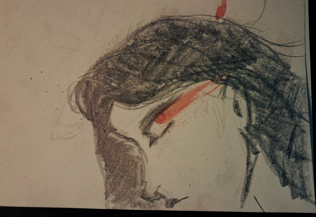 pixelbarti's tweet photo. I cut myself while sharpening a pencil and dropped some blood on the page so I thought it was only fitting to turn the blood stain into Testament 
#TESTACULT https://t.co/RqeHmIH2VU