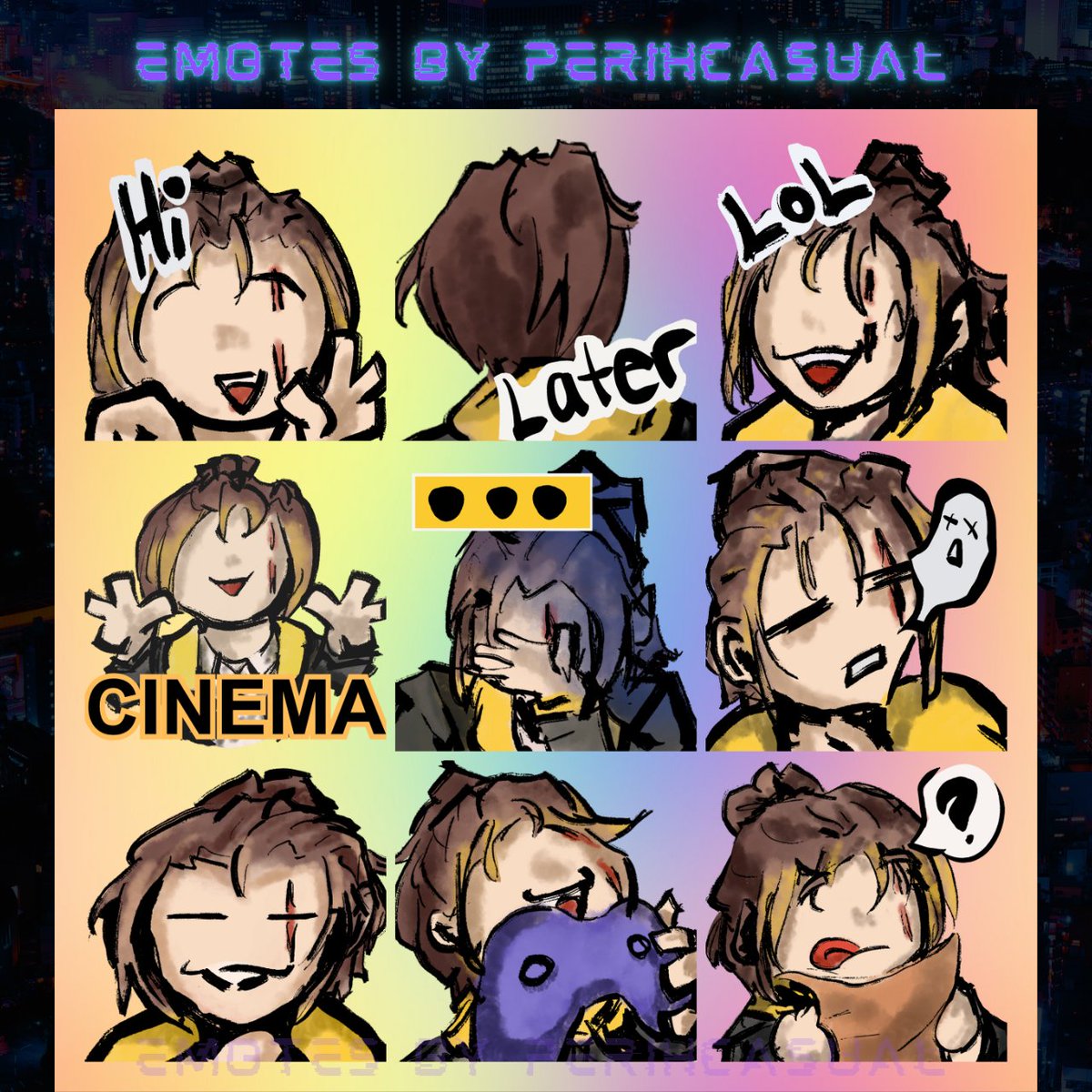 PerihCasual's tweet photo. I have to keep so much hush-hush but like, DO YA'LL WANNA SEE THE EMOTES I MADE KASHIL
He wanted them scratch-style and while it took me a minute, I was able to make them work!
JUMPSCARED BY MY OWN ART TAG jfc #perihscribs https://t.co/WLDiajUhXj