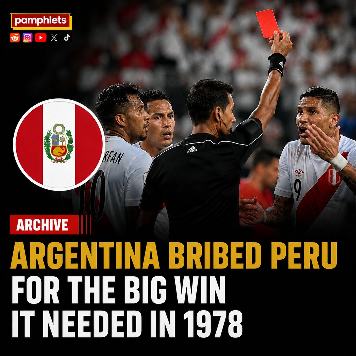 PamphletsY's tweet photo. 🚨🇦🇷🇵🇪 FLASHBACK —

Argentina Cheating in History:

The 1978 Peru Bribery Scandal. https://t.co/G6iGuAOlte