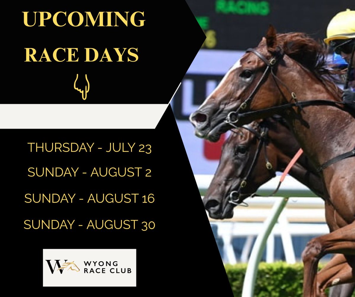 WyongRaceClub's tweet photo. Winter racing continues at Wyong, culminating with our Star 104.5 Ladies Day, opening day of our 2026 Cup Carnival 👇
Tickets & more info on our website - https://t.co/CCesSaXLoK
#theplacetobe https://t.co/AIJvOxf5vu