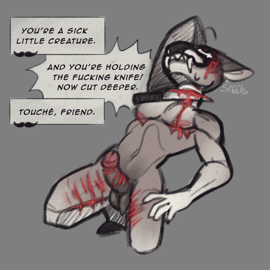 nnnaughtysnails's tweet photo. // ⚠️ TW: BLOODPLAY. PROBABLY UNSAFE KNIFEPLAY. FRESH WOUNDS. THIS IS FETISH ART. PROCEED WITH CAUTION.

matching each others freak, I guess. (🥼🦌 x ☕🐰)

dipping my little tippy toes in to test the waters with my oc x canon again. yay

#animalhospitalnsfw #hospitalafterhours https://t.co/G6ui8lACyj