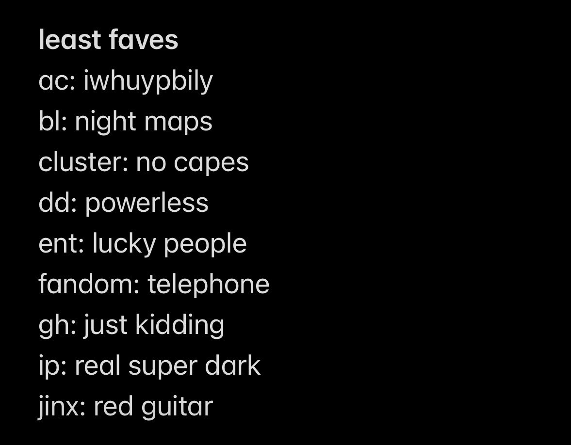 WWHNEXT's tweet photo. my parx takes…disclaimer some of my least faves were hard to choose like i don’t even dislike most of them i just think every other song is better https://t.co/5wFRoa5QAJ