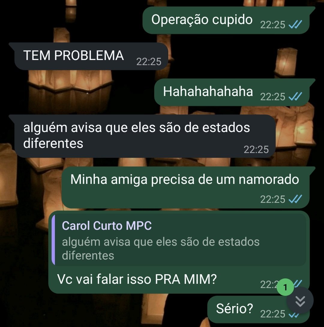 alexia_renata_'s tweet photo. a Carol querendo congar a minha operação cupido com esse tipo de argumento,  logo pra cima de mim aiai https://t.co/upU2QzmfYP