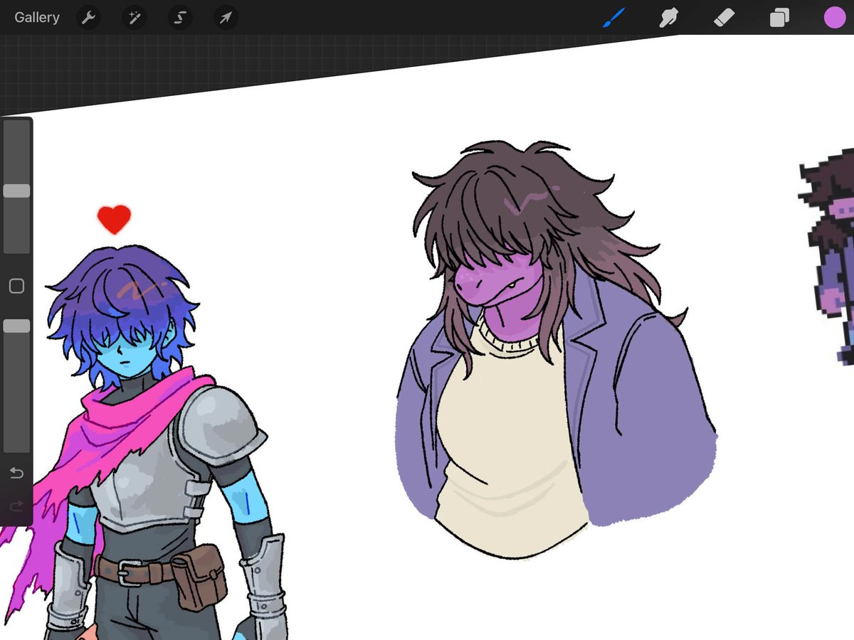 Maecy_official's tweet photo. I wanna start posing art but im too scared :,) so have some deltarune wips LOL https://t.co/7b2FAxa0bY